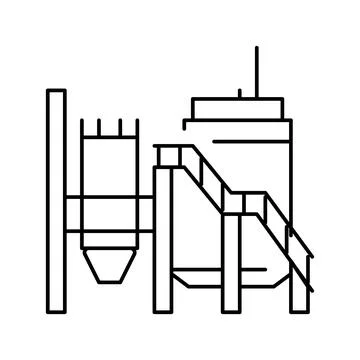 Mineral processing plant line icon vector illustration Stock Illustration