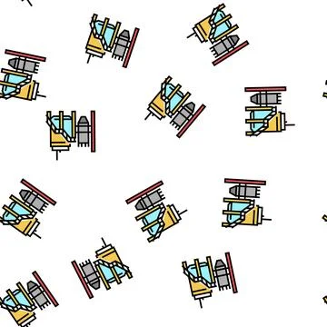 Mineral processing plant vector seamless pattern Stock Illustration