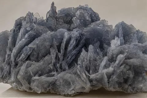 Mineral sample of barite on a light background Stock Photos