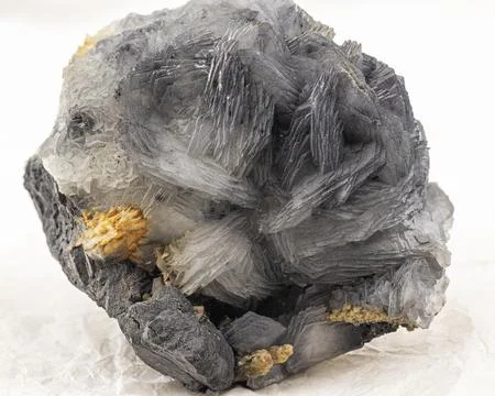 Mineral sample of barite on a light background Fotos Stock