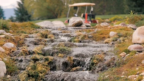 Mineral Stream cart in back 스톡 동영상 105606862