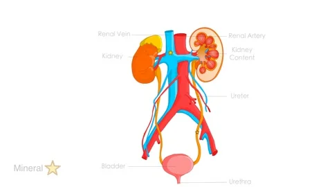 Mineral urinary system animation human anatomy Bladder ureter Journey  Medical Stock Footage 171766933
