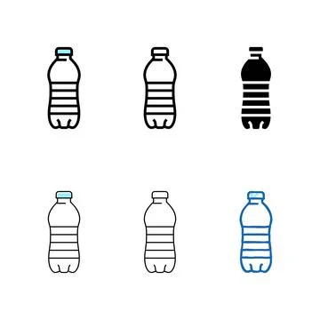Mineral variations water plastic bottle color icon vector Stock Illustration