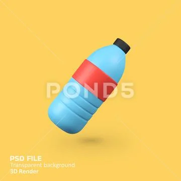 Mineral water bottle isolated 3d render icon illustration PSD Template