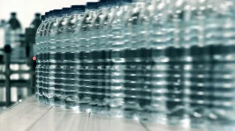 Mineral Water Bottle Production Line Factory Plant Stock Footage