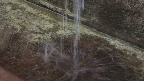 Mineral water flows into stone Video stock 71935792