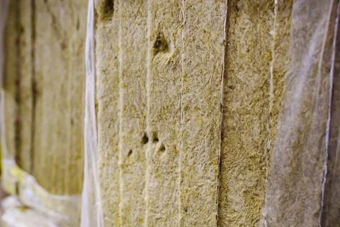 Mineral wool panel side view texturing Stock Photos