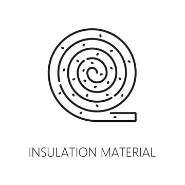 Mineral wool wall thermal insulation line icon Stock Illustration