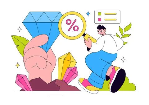 Mineralogist Vector Illustration Featuring Gemstone Analysis, Geological Re.. Stock Illustration
