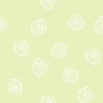 Minerals in stone line seamless pattern Stock Illustration
