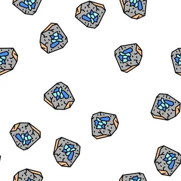 Minerals in stone vector seamless pattern Stock Illustration