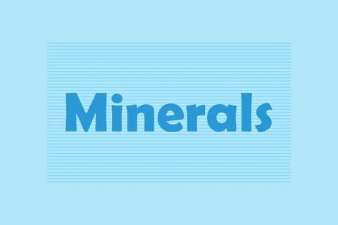 Minerals typography text vector design Illustrazione stock
