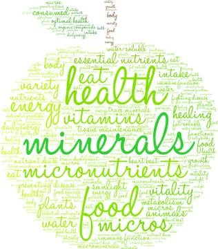 Minerals Word Cloud Stock Illustration