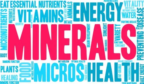 Minerals Word Cloud Stock Illustration