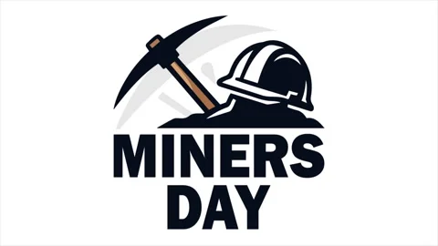 Miners day helmet pickaxe Stock Footage 341522019