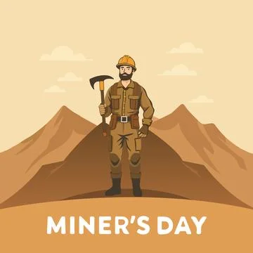 Miners Day mountains Stock Illustration