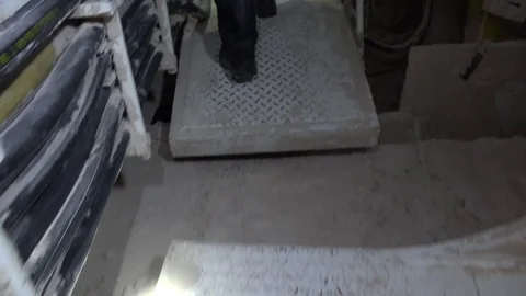 Miners go underground at a depth Stock Footage 86873506