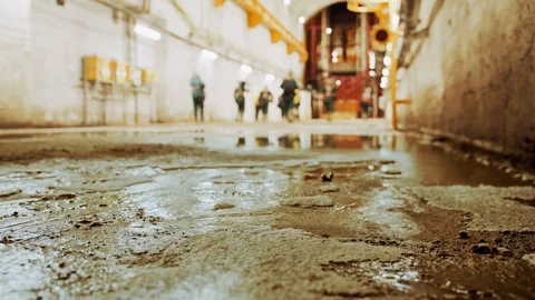 Miners go to work underground. back view Stock Footage 125398069