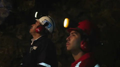 Miners having a break time Stock Footage 34472899