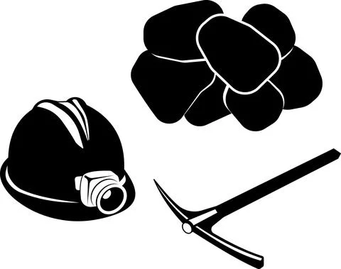 A miner's helmet. Tools for coal mining. Vector image. Stock Illustration