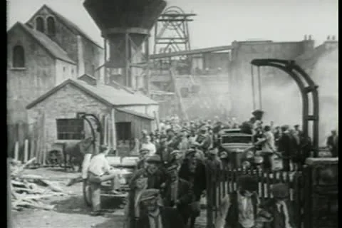 Miners leaving work Stock Footage 11352610