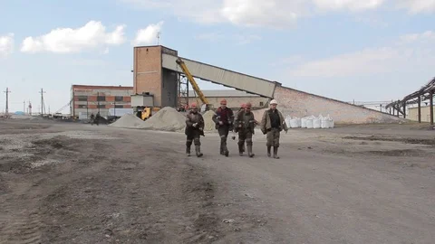 Miners out of the mine after completion of the work shift in Russia Video stock 74490535