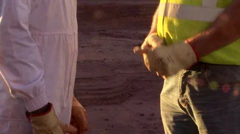 Miners shake hands Stock Footage 55040126