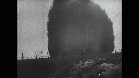 The miner's triumph great mines exploding under the German trenches-1918 Video stock 83658455