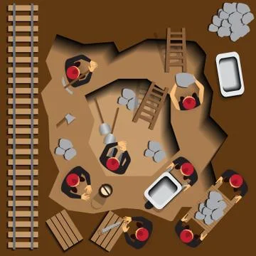 Miners at work. Stock Illustration