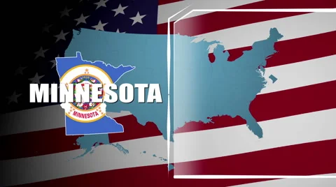 Minesota Countered Flag and Information Panel Stock Footage 66774226