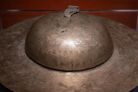 Ming Dynasty dragon patterned bronze cymbal Stock Photos