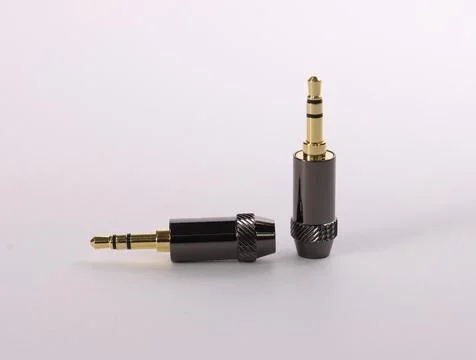 Mini 3.5 mm jack for connecting a stereo signal Stock Photos