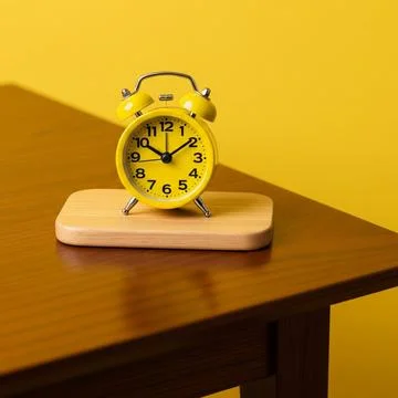 Mini Alarm Clock on a Table 스톡 사진