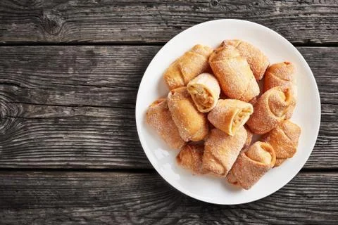Mini Apple Pie one bite Crescents, kifli Stock Photos