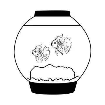 Mini aquarium icon Stock Illustration