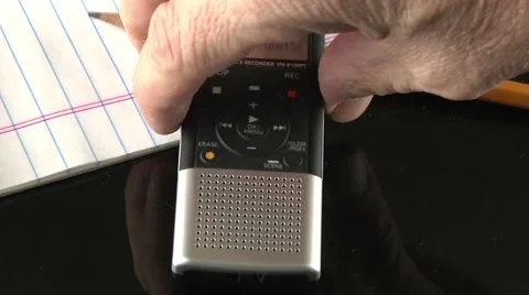 Mini auto digital reocorder criminal confession police interrogation 2 Stockbeeldmateriaal 49547157