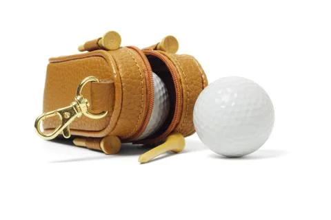 Mini bag of golf balls Stock Photos