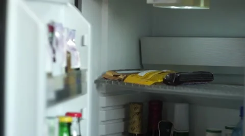 Mini Bar with Bottles of Alcohol Drinks Stock Footage 52554134