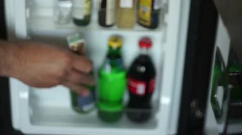 Mini Bar with Bottles of Alcohol Drinks Stock Footage 52554136