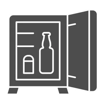 Mini bar solid icon. Hotel fridge vector illustration isolated on white Stockillustratie