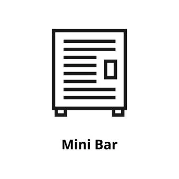 Mini bar thin line icon Illustrazione stock