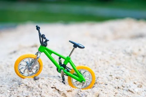 Mini bike for stunts stands on the sand Stock Photos