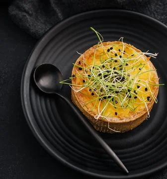 Mini bite size quiche appetizers top view Stock Photos