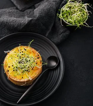 Mini bite size quiche appetizers top view Stock Photos