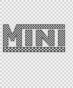 Mini Black Text With Grid Pattern white typography lettering Stock Illustration