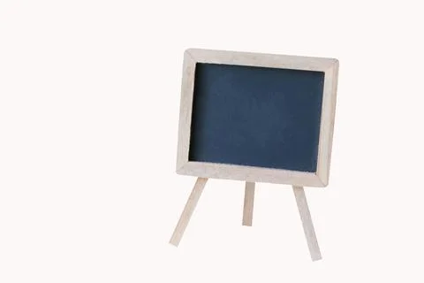 Mini blackboard blank  message with stand on isolate background Stock-Fotos