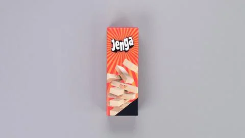 Mini board game on grey background. Fun games to play with kids. Boxe of Jeng Stock Photos