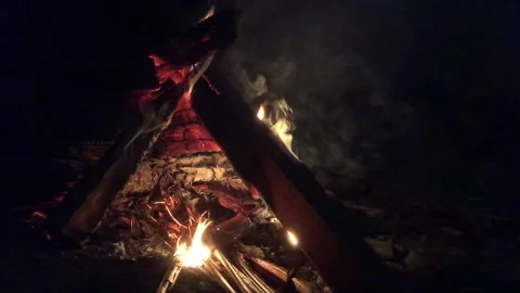 Mini Bonfire // Fire Video stock 229080323