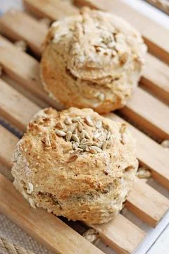 Mini bread with seeds Stock Photos