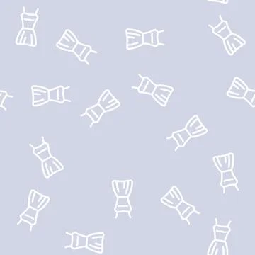 Mini bride dress line vector seamless pattern Stock Illustration
